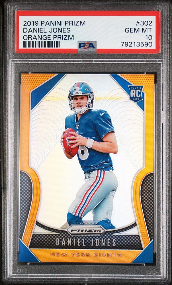 2019 Panini Prizm 302 Daniel Jones Orange Prizm PSA 10