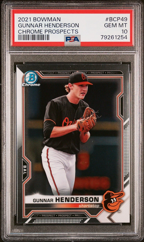 2021 Bowman Chrome Prospects Bcp49 Gunnar Henderson PSA 10