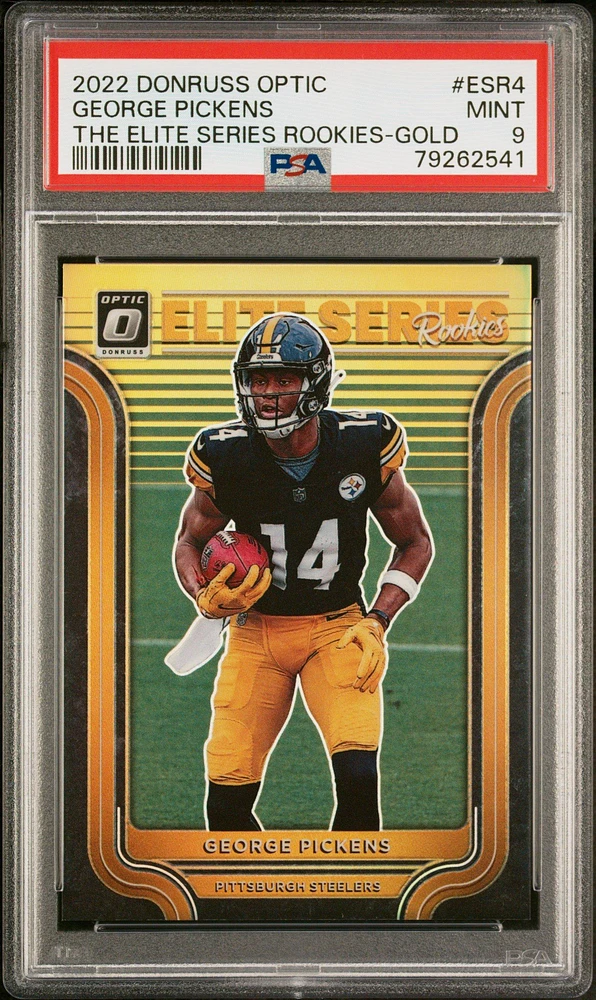 2022 Panini Donruss Optic The Elite Series Rookies Esr4 George Pickens Gold PSA 9