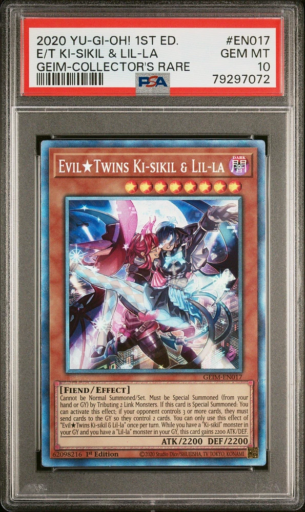 2020 Yu-gi-oh! Genesis Impact En017 Evil Twins Ki-sikil & Lil-la 1st Edition-collector's Rare PSA 10