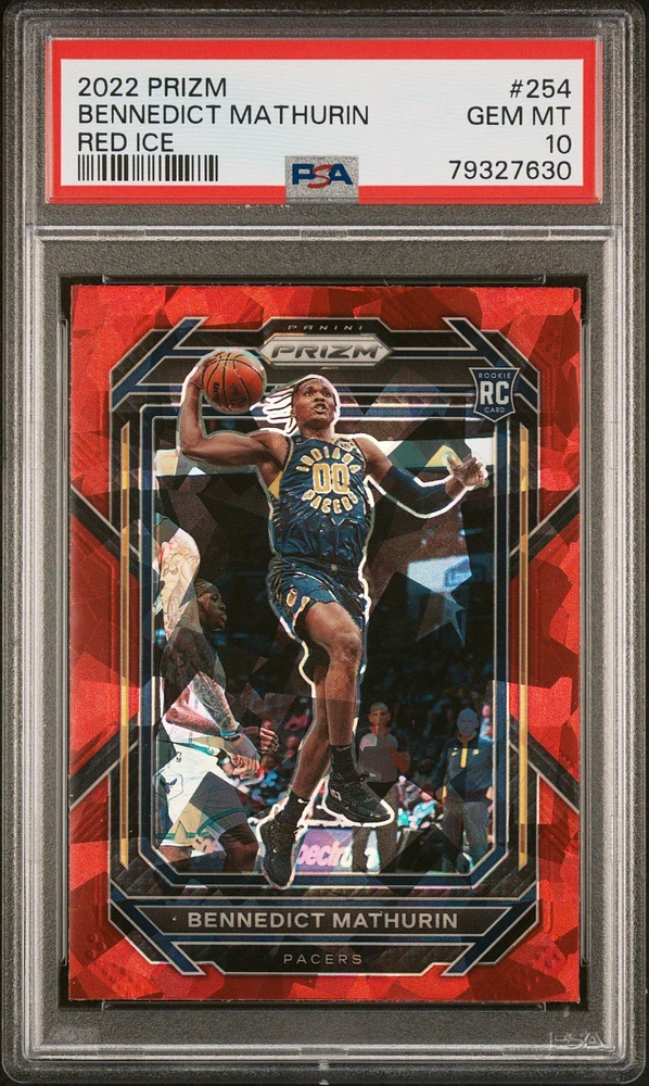 2022 Panini Prizm 254 Bennedict Mathurin Red Ice PSA 10