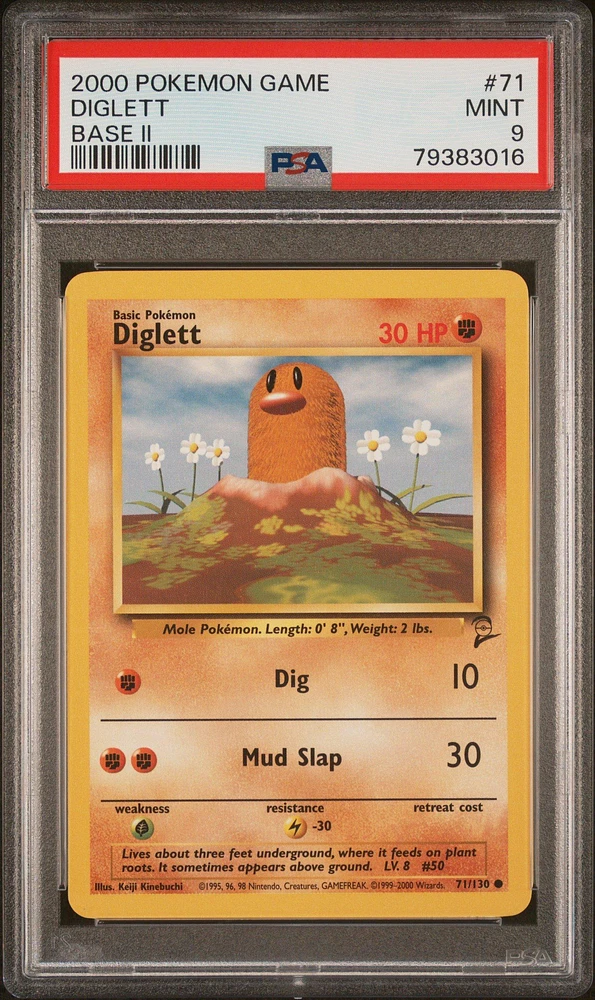 2000 Pokemon Game Base Ii 71 Diglett PSA 9