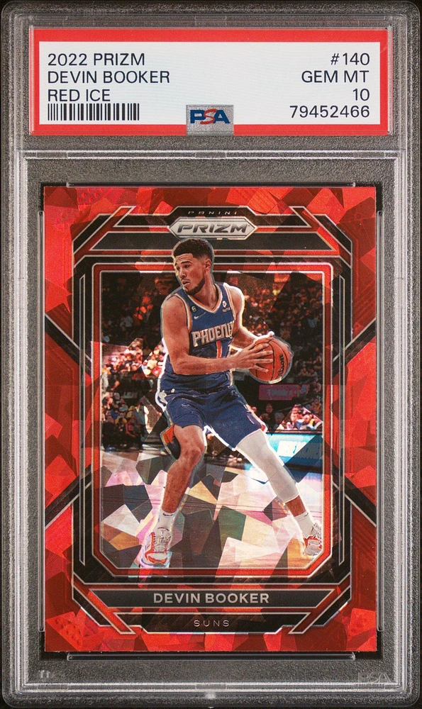 2022 Panini Prizm 140 Devin Booker Red Ice PSA 10
