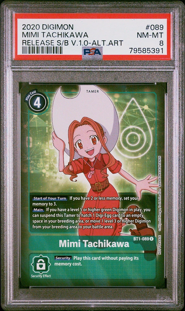 2020 Digimon Release Special Booster Ver.1.0 089 Mimi Tachikawa Alternate Art PSA 8