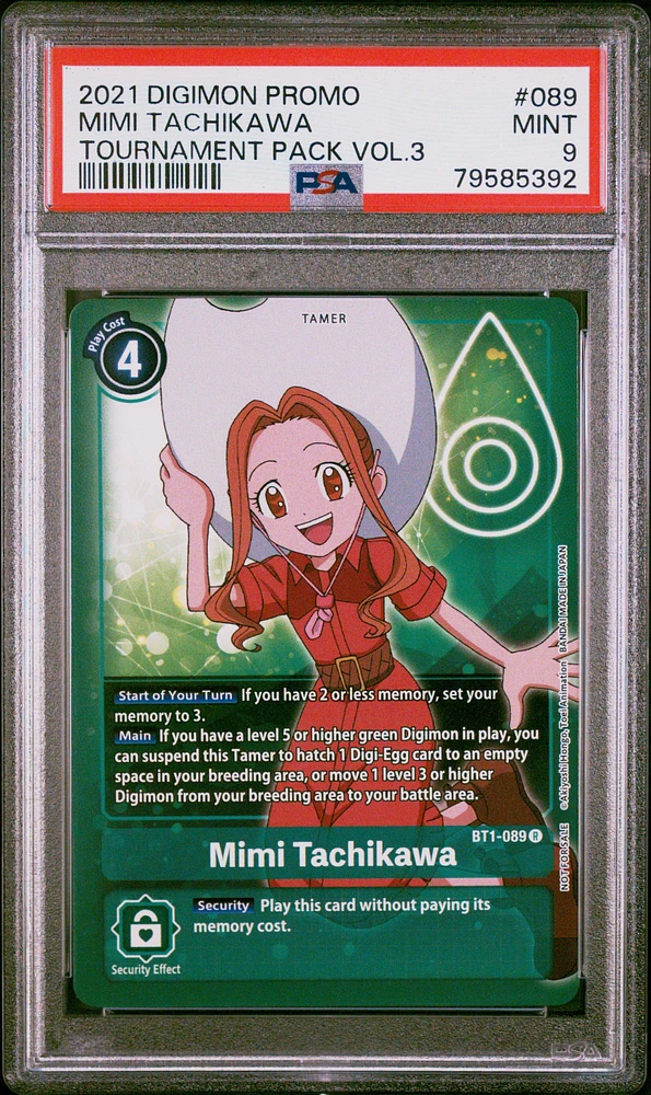 2021 Digimon Promo 089 Mimi Tachikawa Official Tournament Pack Vol.3 PSA 9