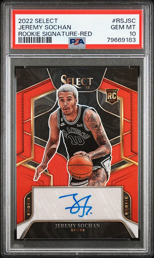 2022 Panini Select Rookie Signatures Rsjsc Jeremy Sochan PSA 10