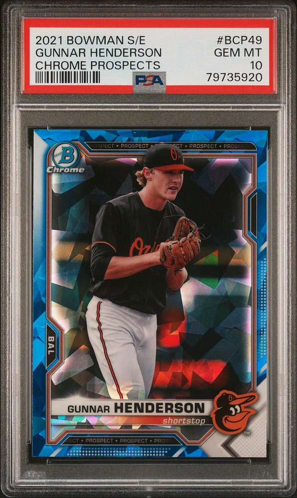 2021 Bowman Sapphire Edition Chrome Prospects Bcp49 Gunnar Henderson PSA 10