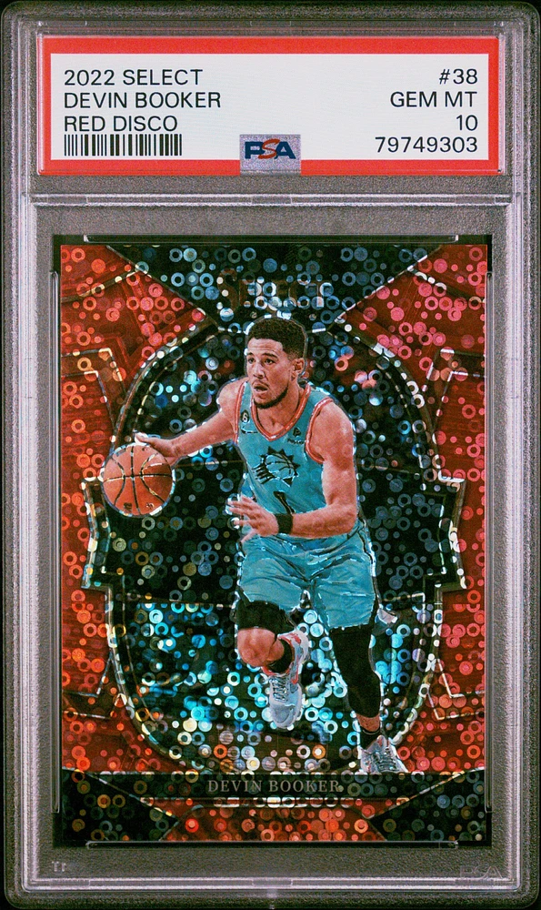 2022 Panini Select 38 Devin Booker Red Disco PSA 10