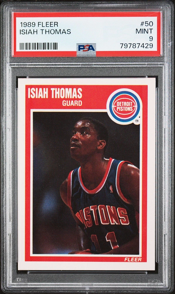 1989 Fleer 50 Isiah Thomas PSA 9