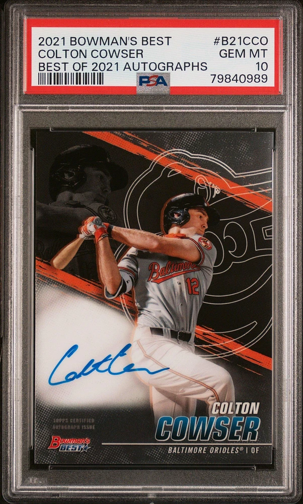 2021 Bowman's Best Best Of 2021 Autographs B21cco Colton Cowser PSA 10