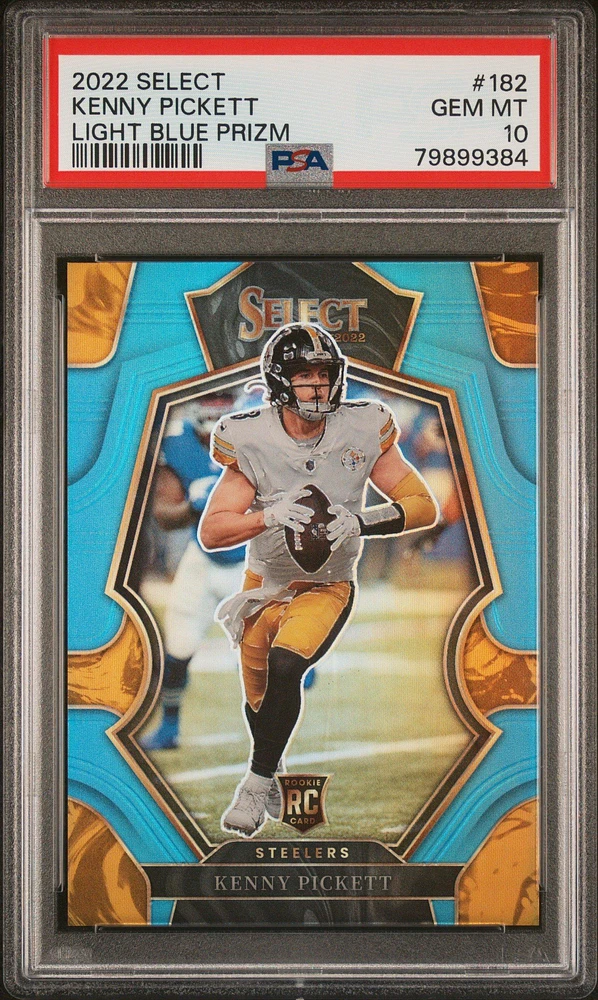 2022 Panini Select 182 Kenny Pickett Light Blue Prizm PSA 10