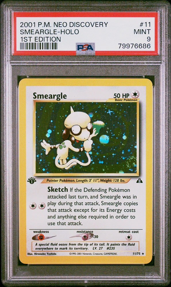 2001 Pokemon Neo Discovery 11 Smeargle-holo 1st Edition PSA 9