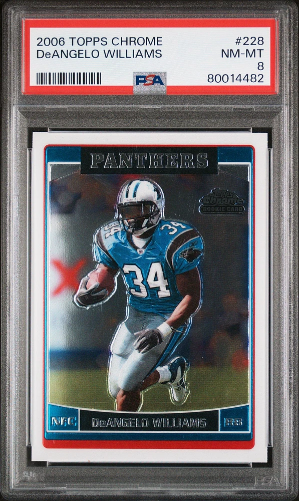 2006 Topps Chrome 228 Deangelo Williams PSA 8