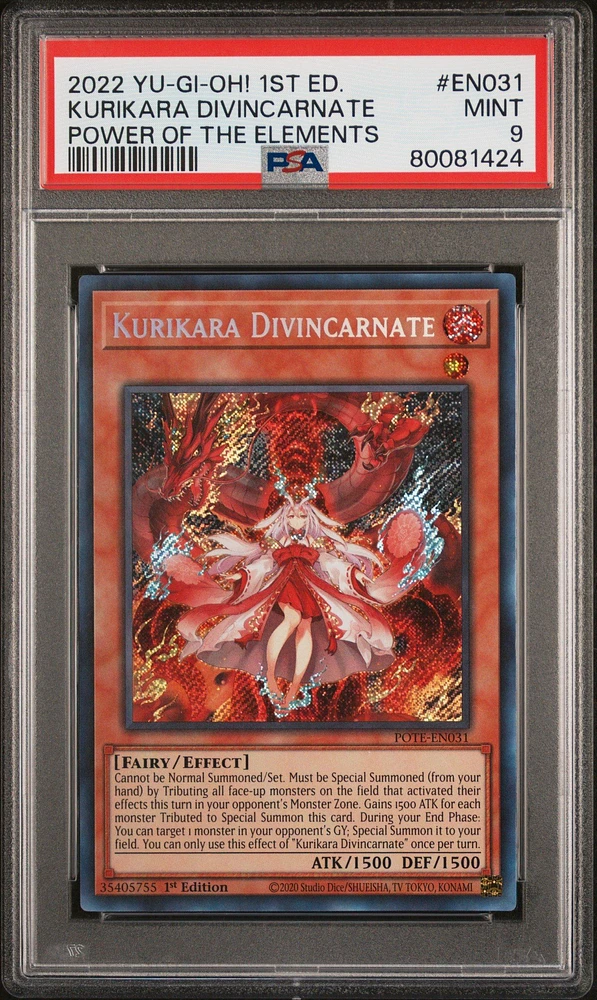 2022 Yu-gi-oh! Pote-power Of The Elements En031 Kurikara Divincarnate 1st Edition PSA 9