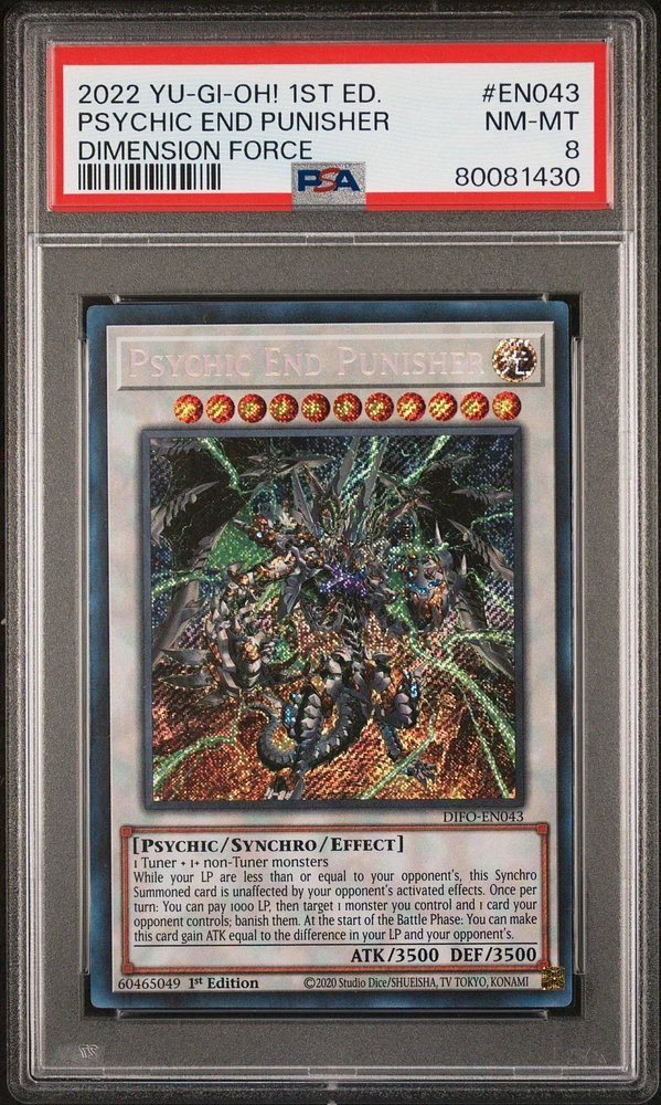 2022 Yu-gi-oh! Difo-dimension Force En043 Psychic End Punisher 1st Edition PSA 8