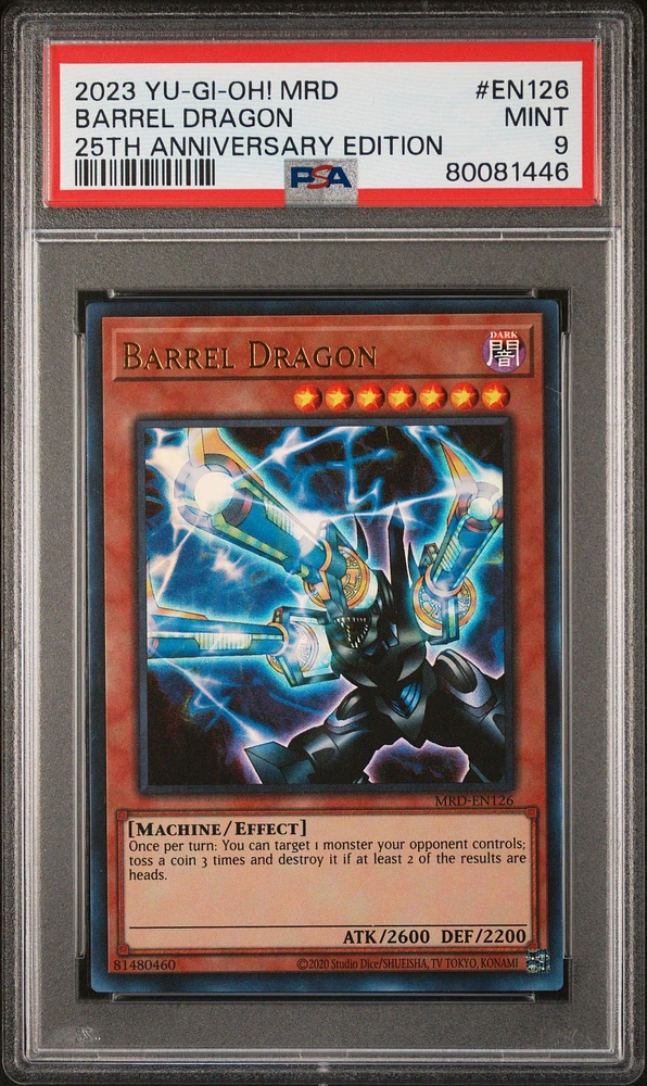2023 Yu-gi-oh! Metal Raiders 25th Anniversary Edition En126 Barrel Dragon PSA 9
