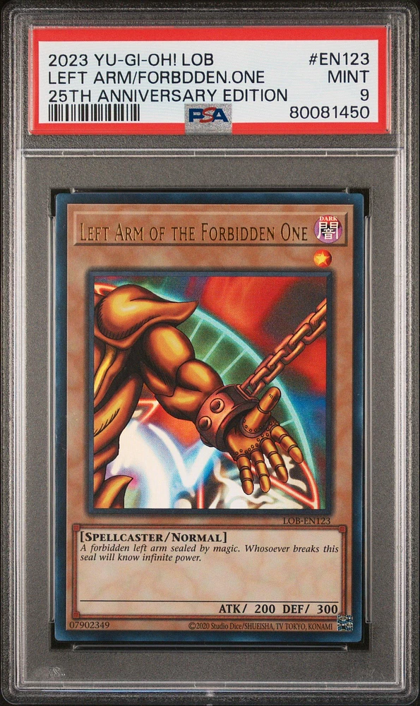 2023 Yu-gi-oh! Legend Of Blue Eyes White Dragon 25th Anniversary Edition En123 Left Arm Of The Forbidden One PSA 9