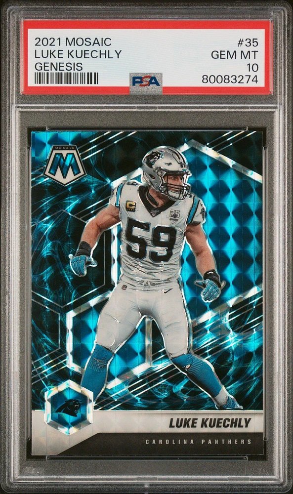 2021 Panini Mosaic 35 Luke Kuechly Genesis PSA 10
