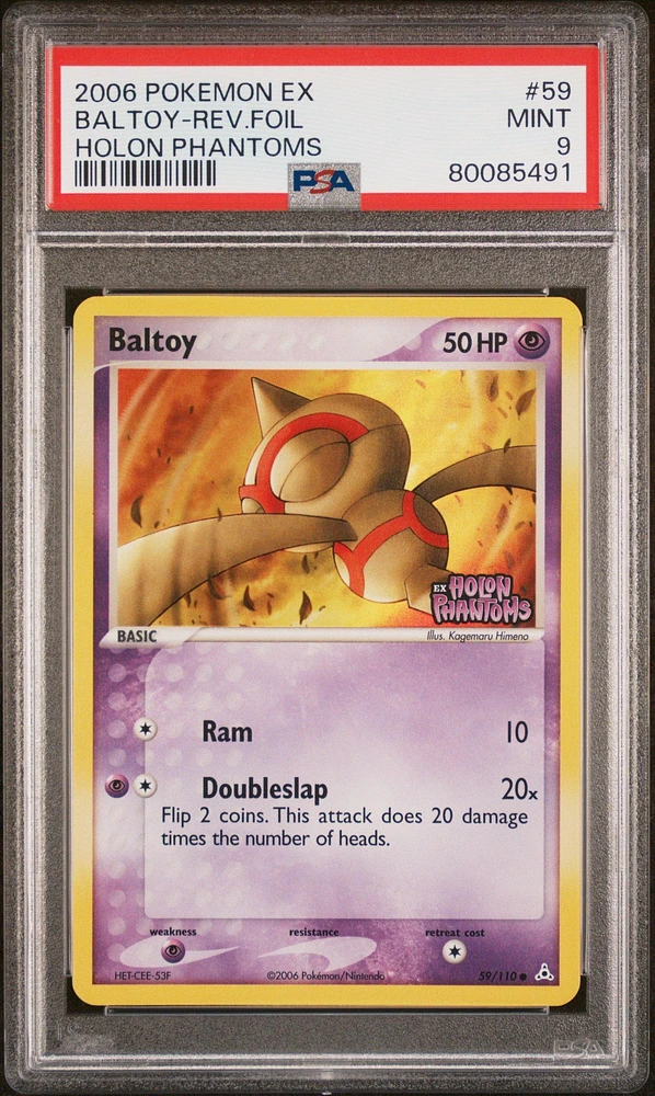2006 Pokemon Ex Holon Phantoms 59 Baltoy-reverse Foil PSA 9