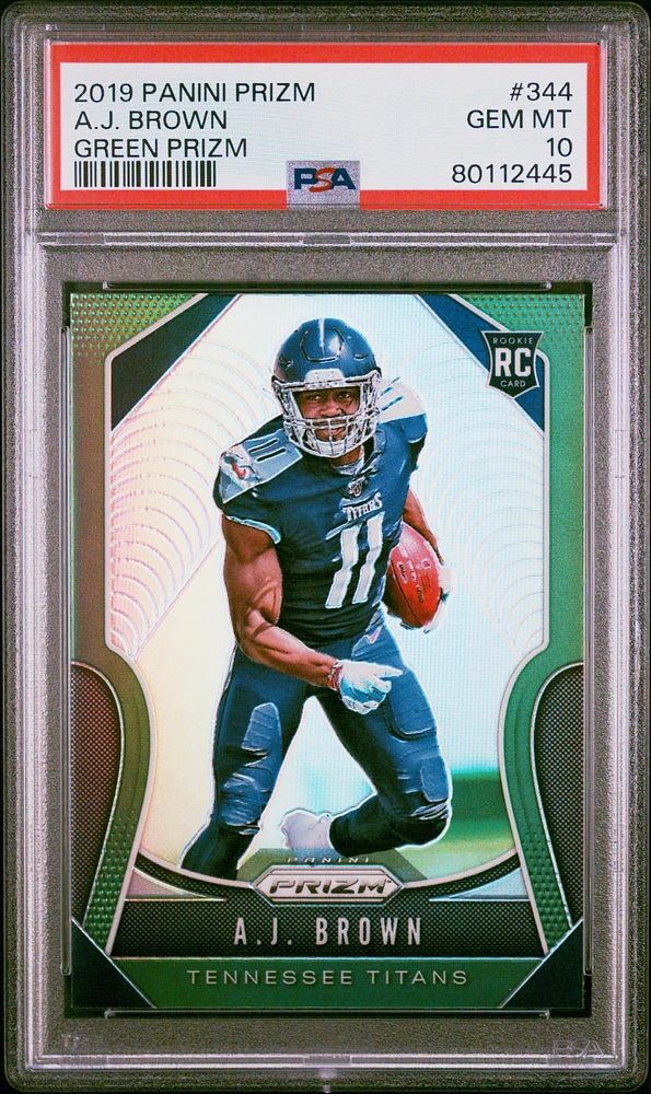 2019 Panini Prizm 344 A.j. Brown Green Prizm PSA 10