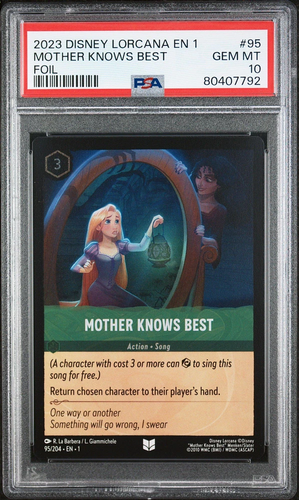 2023 Disney Lorcana En 1-the First Chapter 95 Mother Knows Best Foil PSA 10