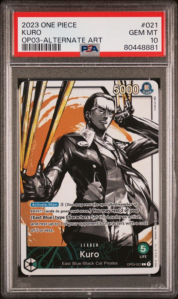 2023 One Piece Pillars Of Strength 021 Kuro Alternate Art PSA 10