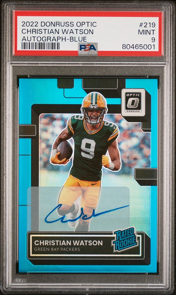 2022 Panini Donruss Optic 219 Christian Watson PSA 9