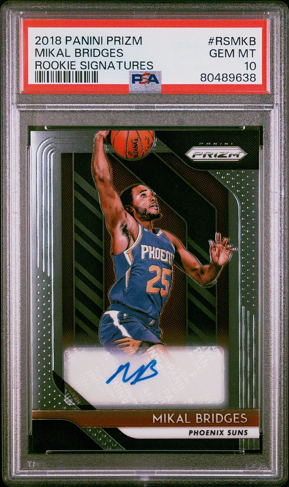 2018 Panini Prizm Rookie Signatures Rsmkb Mikal Bridges PSA 10