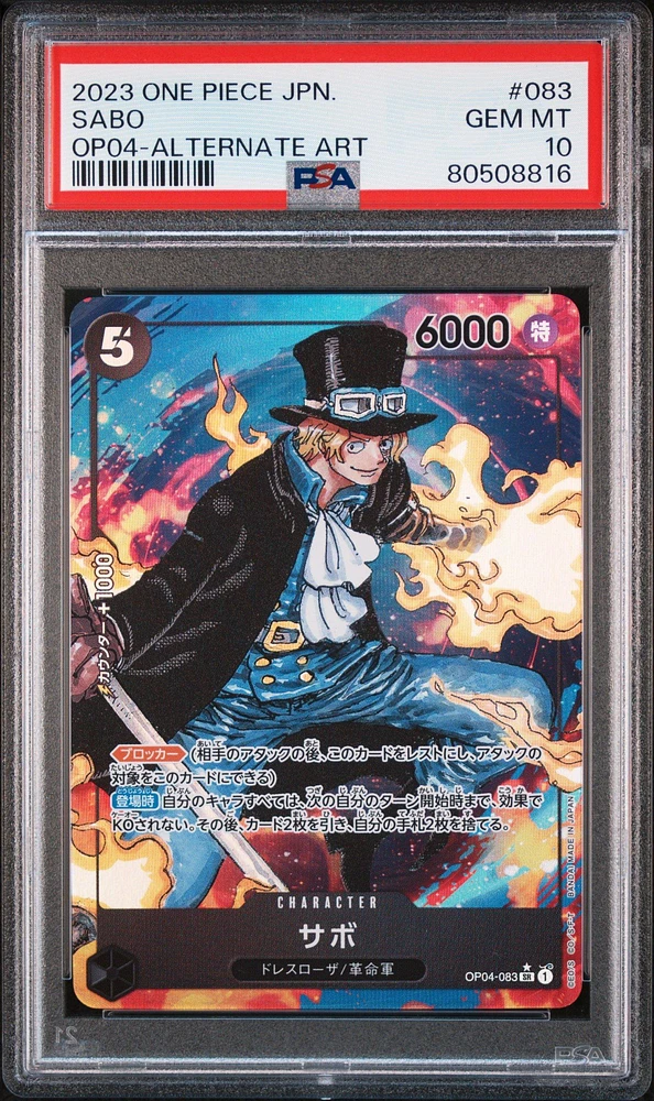 2023 One Piece Japanese Op04-kingdoms Of Intrigue 083 Sabo Alternate Art PSA 10