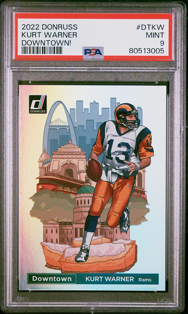 2022 Panini Donruss Downtown Dt-kw Kurt Warner PSA 9