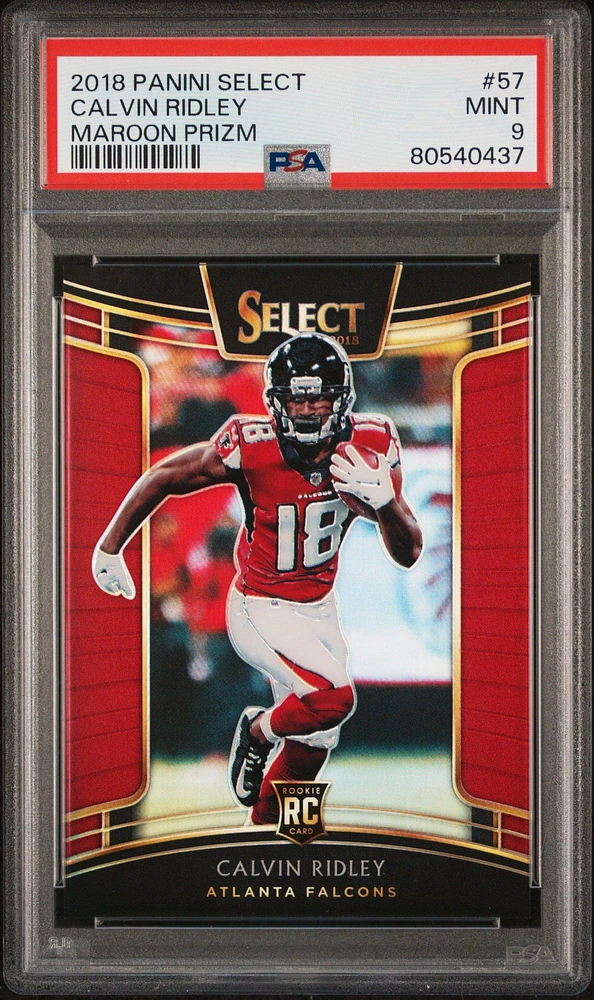 2018 Panini Select 57 Calvin Ridley Maroon Prizm PSA 9
