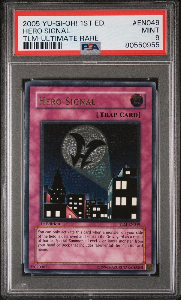 2005 Yu-gi-oh! Tlm-the Lost Millennium En049 Hero Signal 1st Edition-ultimate Rare PSA 9