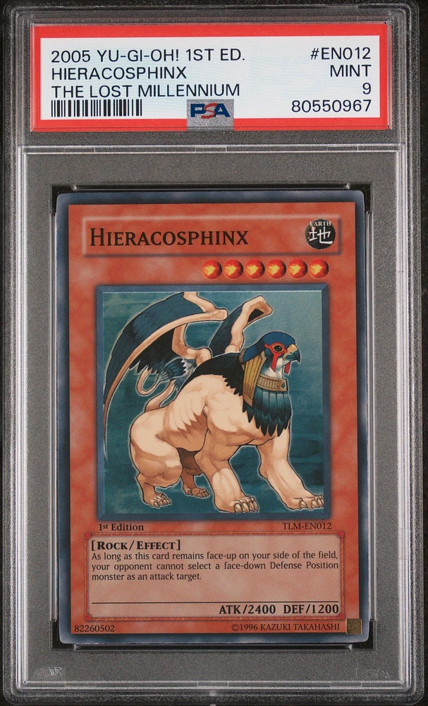 2005 Yu-gi-oh! Tlm-the Lost Millennium En012 Hieracosphinx 1st Edition PSA 9