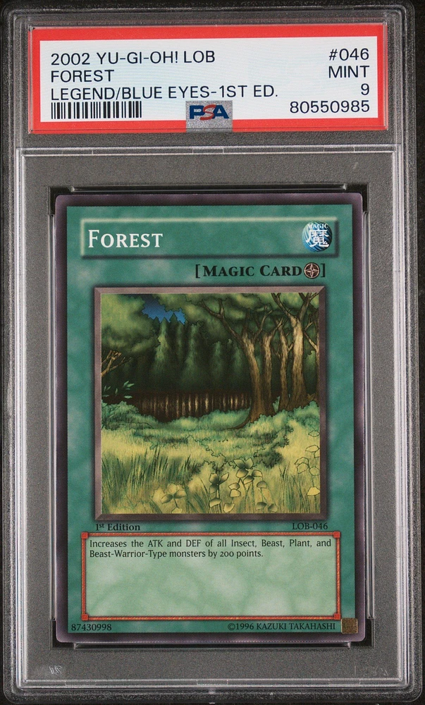 2002 Yu-gi-oh! Lob-legend Of Blue Eyes White Dragon 046 Forest 1st Edition PSA 9