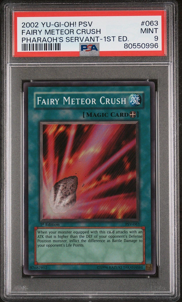 2002 Yu-gi-oh! Psv-pharaoh's Servant 063 Fairy Meteor Crush 1st Edition PSA 9