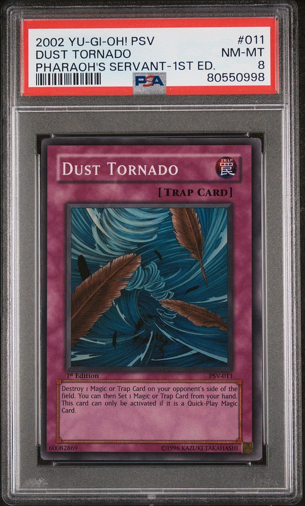 2002 Yu-gi-oh! Psv-pharaoh's Servant 011 Dust Tornado 1st Edition PSA 8