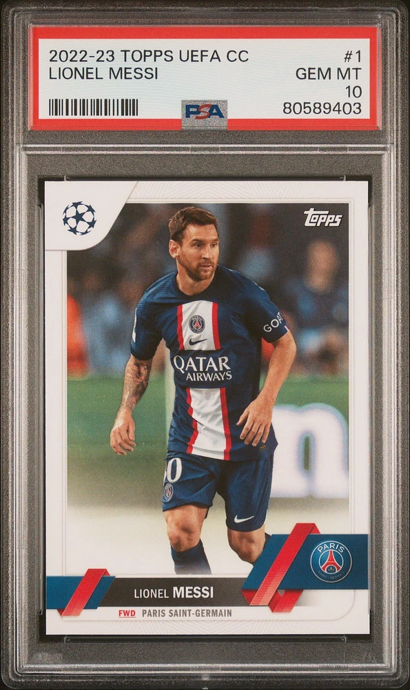 2022 Topps Uefa Club Competitions 1 Lionel Messi PSA 10