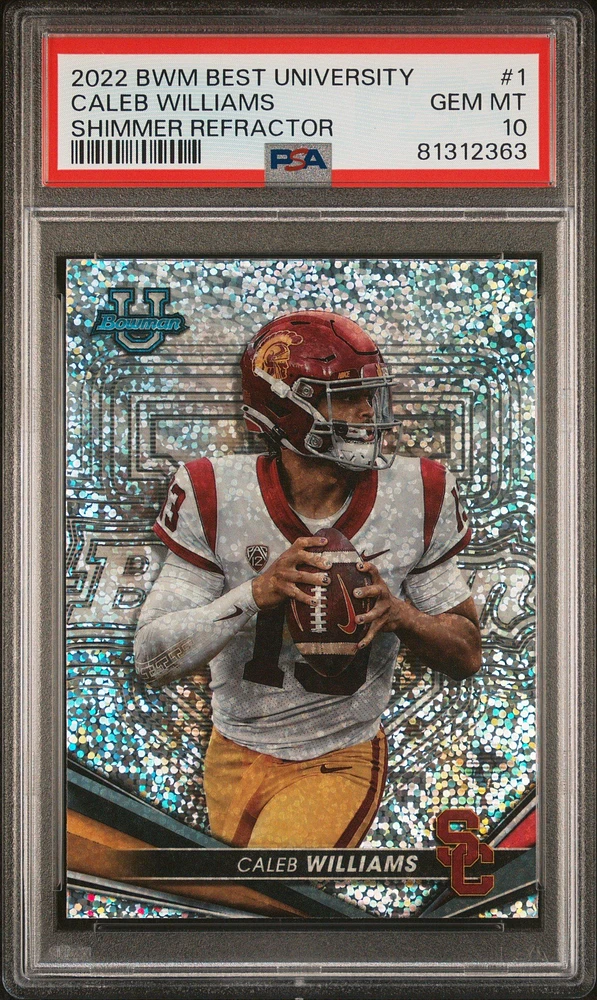 2022 Bowman's Best University 1 Caleb Williams Speckle Refractor PSA 10