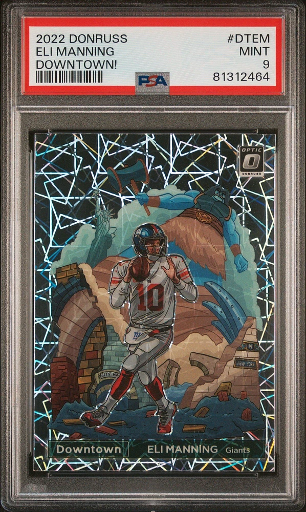 2022 Panini Donruss Downtown Dt-em Eli Manning PSA 9