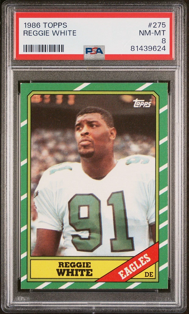 1986 Topps 275 Reggie White PSA 8