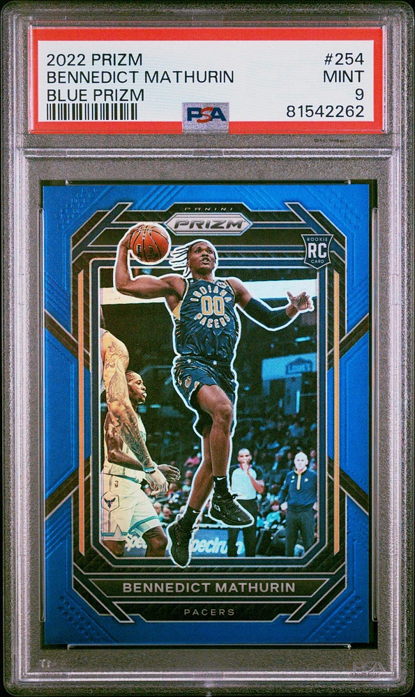 2022 Panini Prizm 254 Bennedict Mathurin Blue Prizm PSA 9