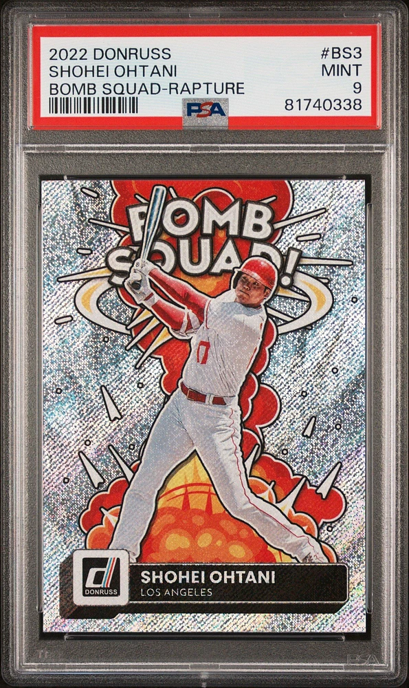 2022 Panini Donruss Bomb Squad Bs3 Shohei Ohtani Rapture PSA 9