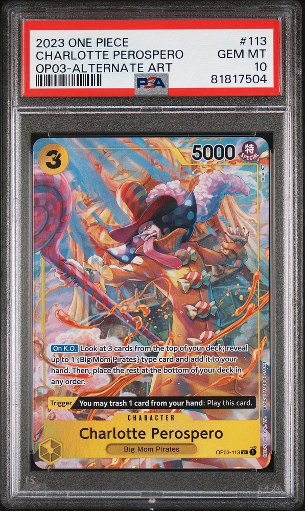 2023 One Piece Pillars Of Strength 113 Charlotte Perospero Alternate Art PSA 10