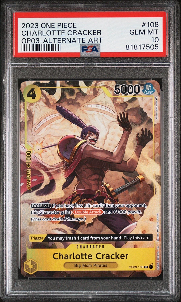 2023 One Piece Pillars Of Strength 108 Charlotte Cracker Alternate Art PSA 10
