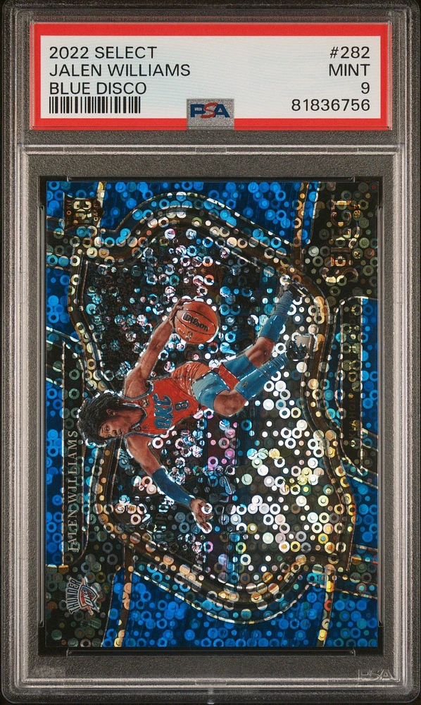 2022 Panini Select 282 Jalen Williams Blue Disco PSA 9