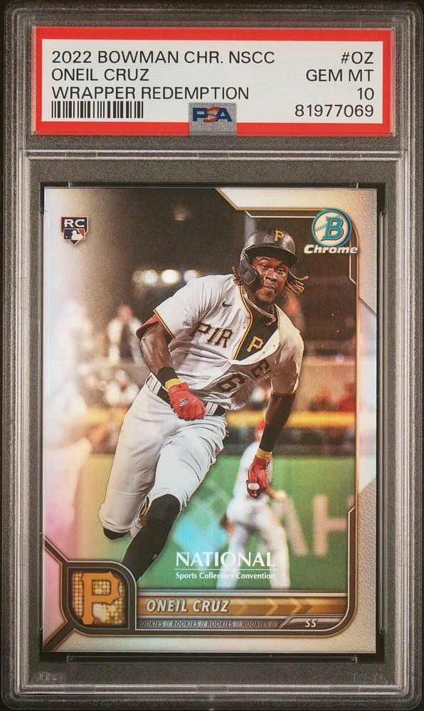 2022 Bowman Chrome Nscc Wrapper Redemption Oz Oneil Cruz PSA 10