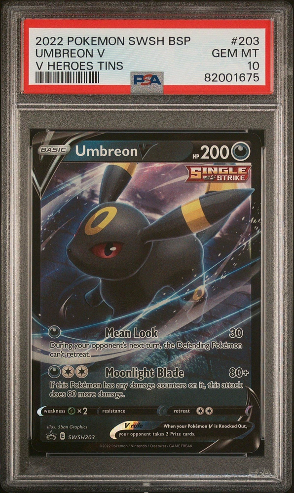 2022 Pokemon Swsh Black Star Promo 203 Umbreon V PSA 10