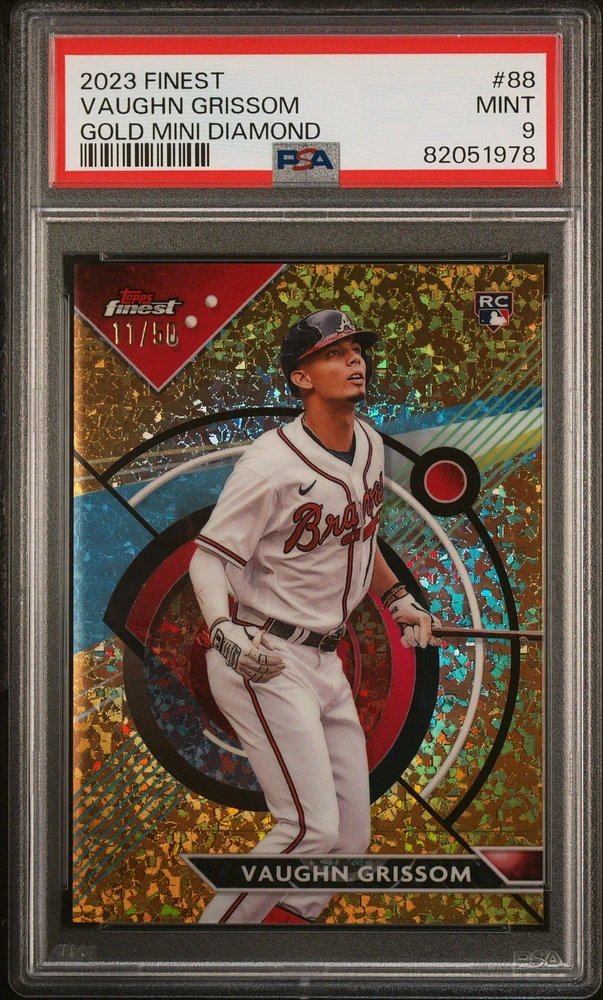 2023 Topps Finest 88 Vaughn Grissom Gold Mini Diamond PSA 9