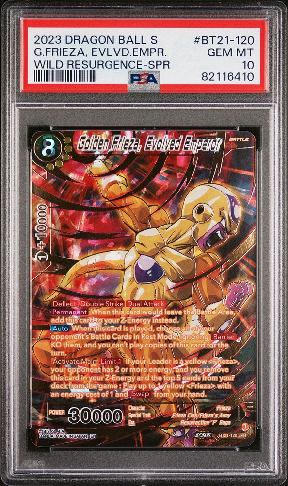 2023 Dragon Ball Super Card Game Series 21 Wild Resurgence Bt21-120 Golden Frieza, Evolved Emperor Special Rare PSA 10