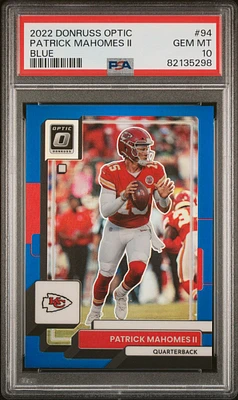 2022 Panini Donruss Optic 94 Patrick Mahomes Ii Blue PSA 10